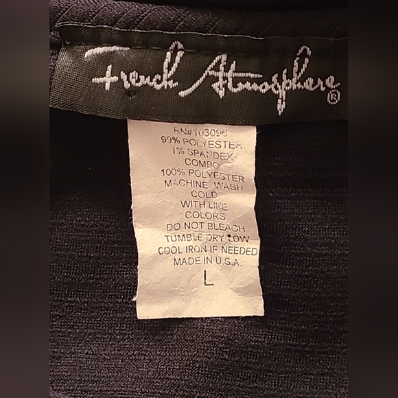 French Atmosphere size L black dress - Picture 3 of 7